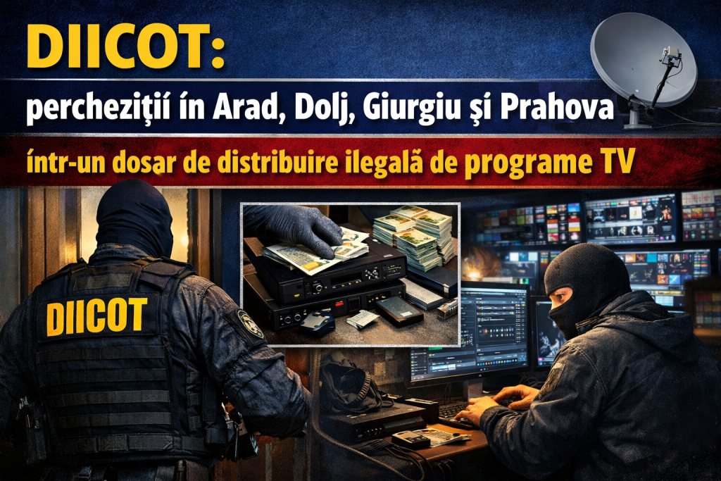 percheziții diicot în dosar de distribuție ilegală de programe tv. patru județe vizate. #stiri2026